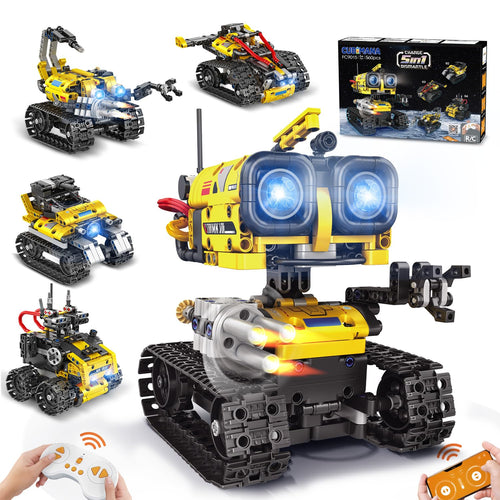 Roboter Bauspielzeug 5-in-1 mit Fernbedienung & App ab 10 Jahre