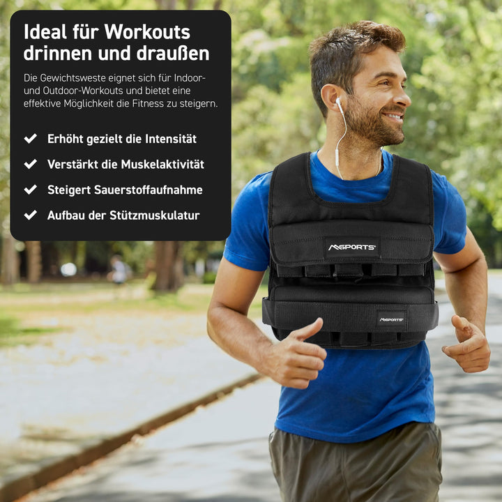 Gewichtsweste verstellbar 20 kg Nylon für Krafttraining &amp; Joggen - Bild 6