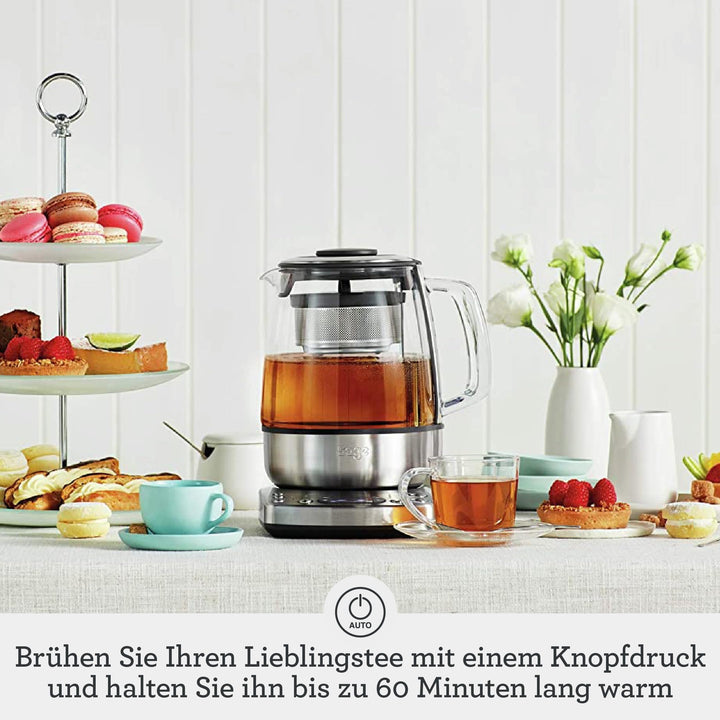 Teekocher mit automatischem Teekorb Edelstahl 1,5 L Glaskanne - Bild 2
