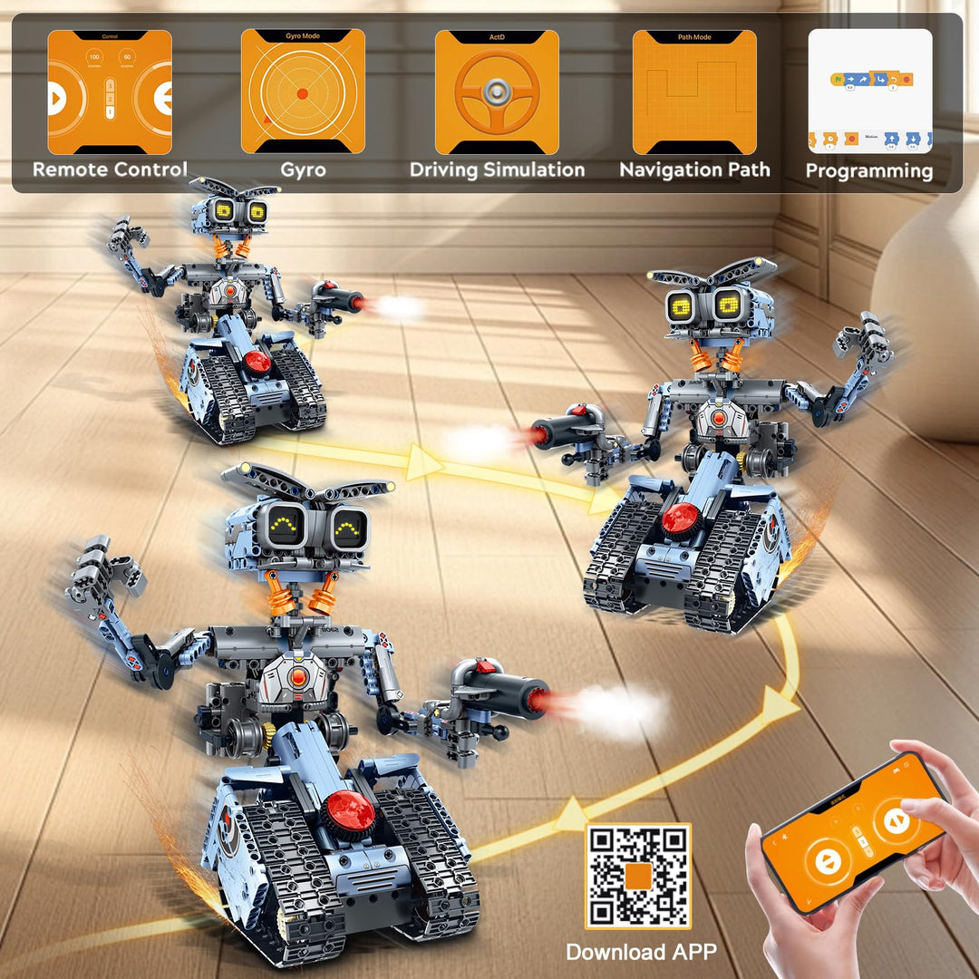 Roboter Bausatz 5-in-1 mit LED-Augen &amp; App-Steuerung ab 8 Jahren - Bild 8