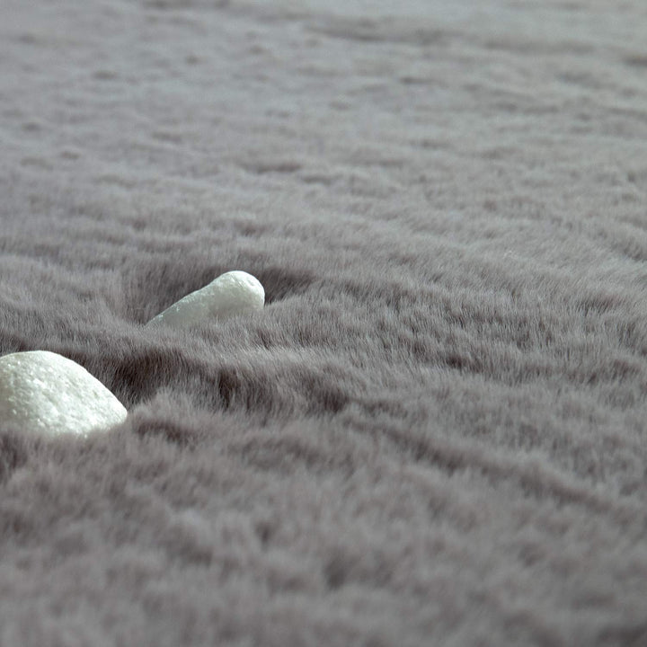 Hochflor Teppich Kunstfell Anthrazit 160x230 cm Shaggy Wohnzimmer - Bild 3