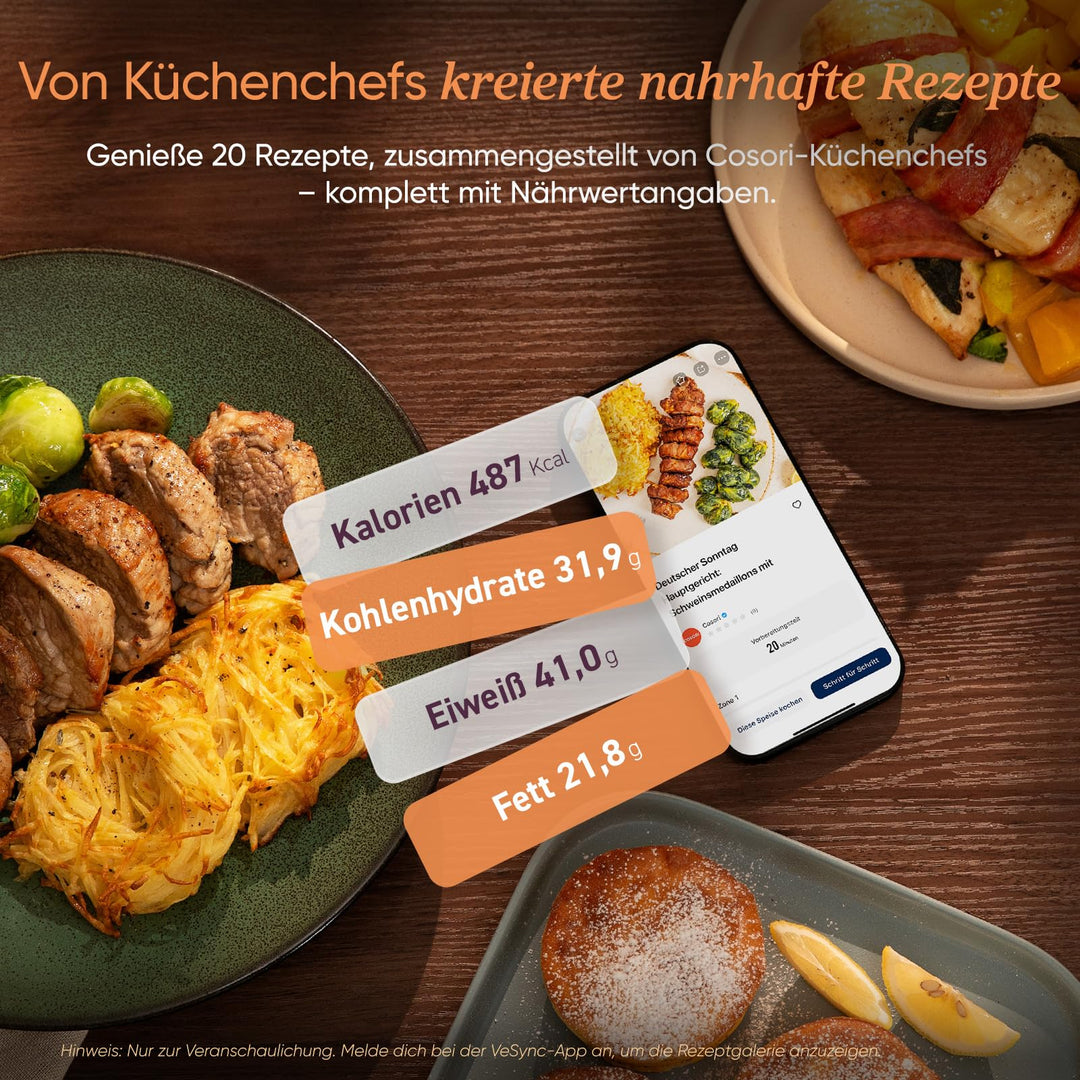 Heissluftfritteuse 10,8L Keramik PFAS-frei mit WLAN &amp; DualBlaze - Bild 9