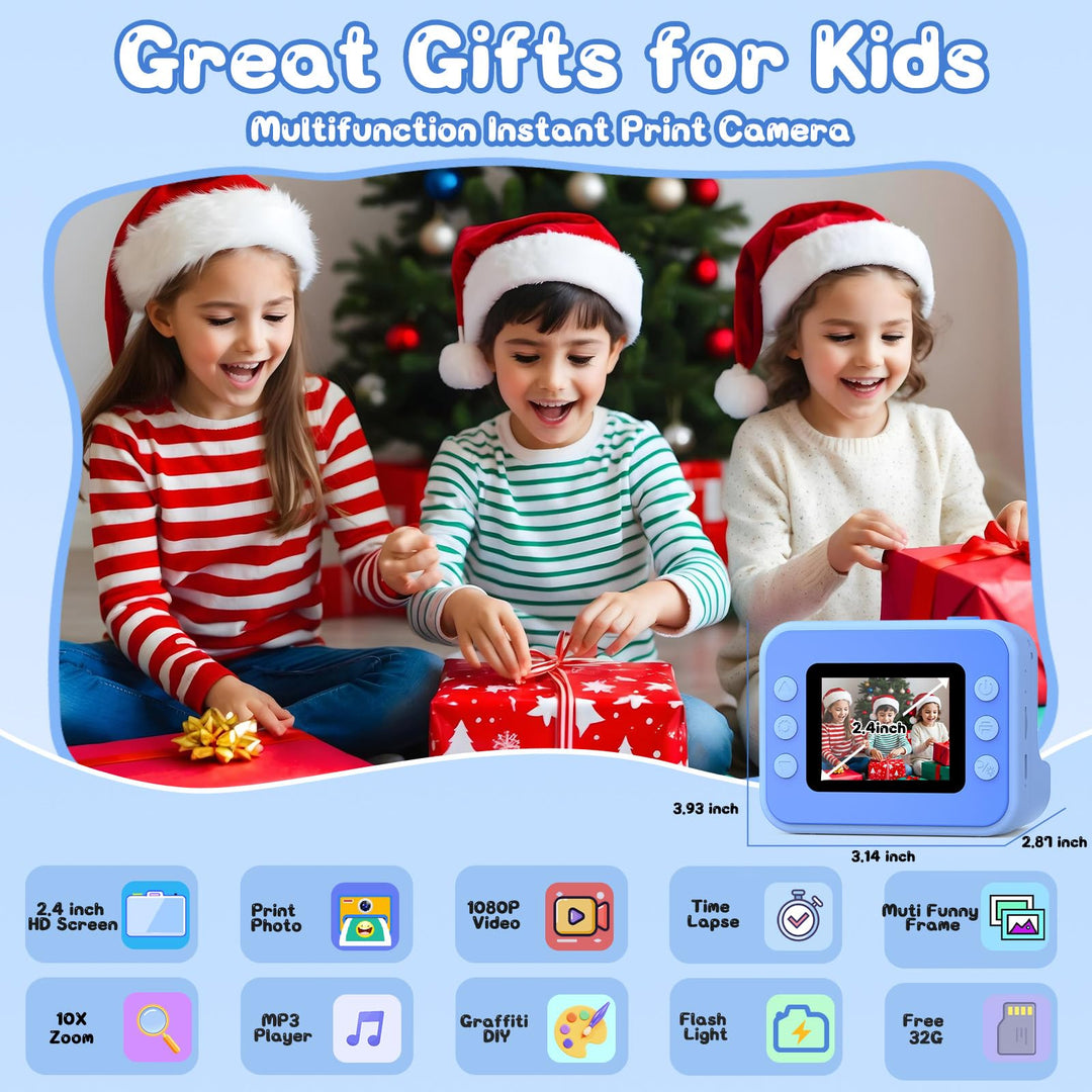 Sofortbildkamera Kinder 1080P mit Druckfunktion 2,4 Zoll 32GB - Bild 2