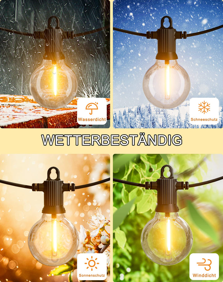 Lichterkette Aussen 30m mit 50 G40 LED Birnen warmweiss IP65 - Bild 2