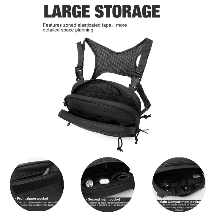 Taktische Brusttasche MOLLE Chest Rig Cordura Schwarz 540g - Bild 5