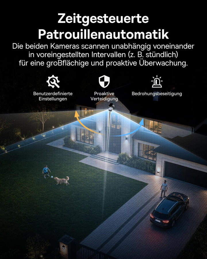 Überwachungskamera Aussen Dual 3K Solar WLAN mit KI-Tracking 7800 mAh - Bild 5
