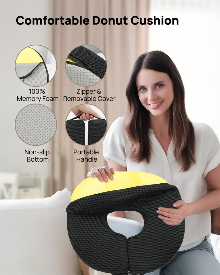 Sitzkissen Memory-Schaum Donut-Form mit Hohlraum 46x38x8 cm ergonomisch - Bild 8
