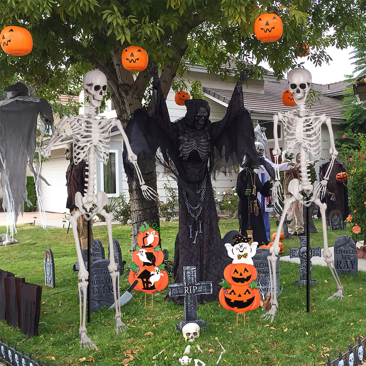 Halloween Skelett 240cm Ganzkörper mit beweglichen Gelenken Outdoor - Bild 4