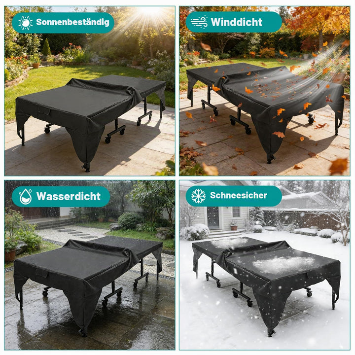 Tischtennistisch Abdeckplane Oxford wasserdicht 280x153x73cm schwarz - Bild 6