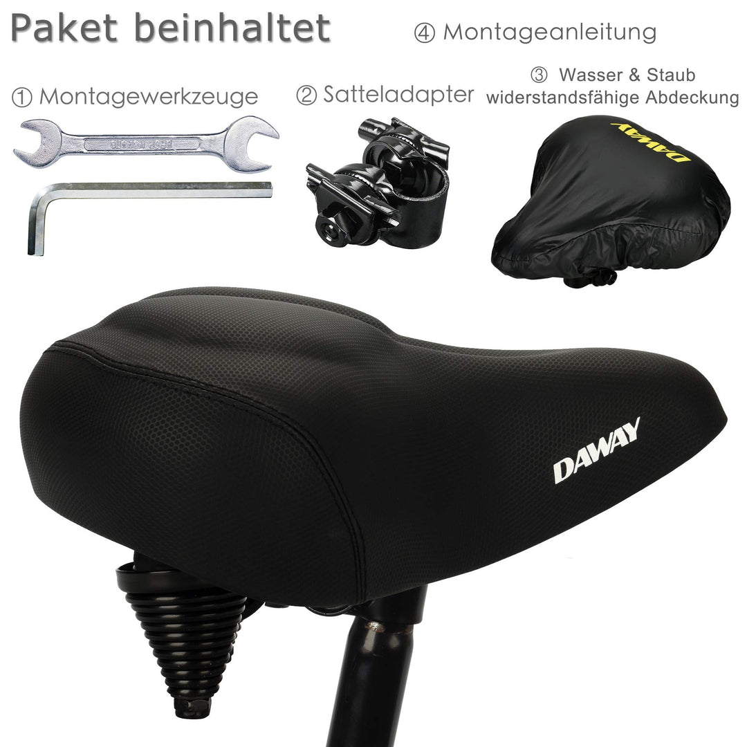 Fahrradsattel Extra Breit Memory-Schaum mit Dual-Federung Universal - Bild 6