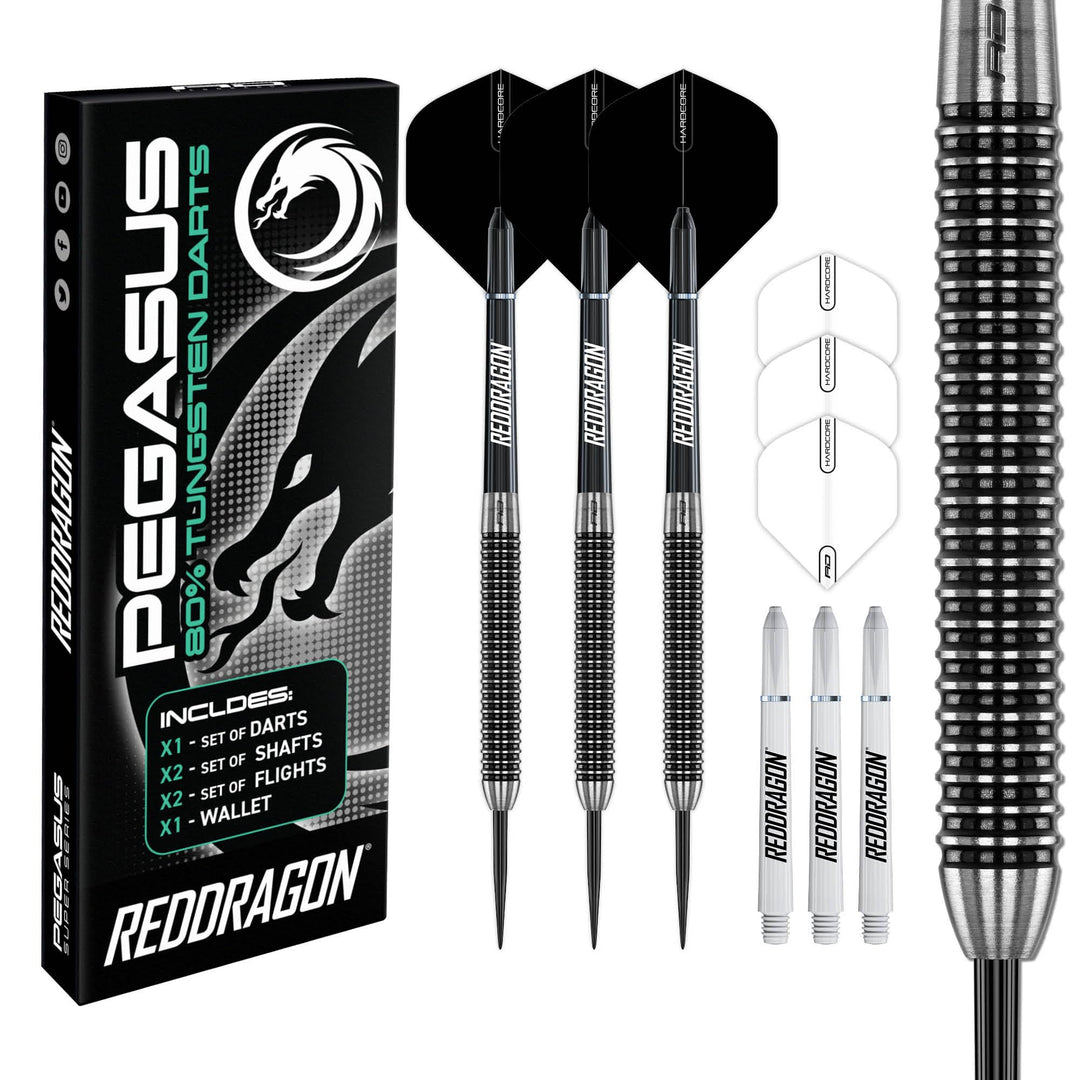 Steeldart-Set 80% Tungsten 21g mit Flights, Schäften &amp; Etui