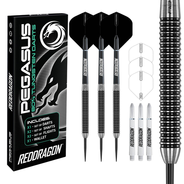 Steeldart-Set 80% Tungsten 21g mit Flights, Schäften &amp; Etui