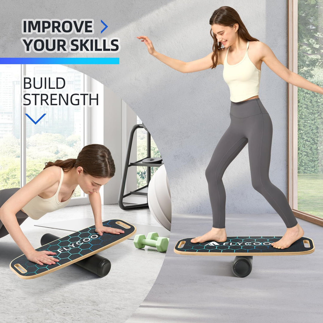 Balance Board mit Rolle Holz 15-lagig bis 200 kg Fitness &amp; Koordination - Bild 3