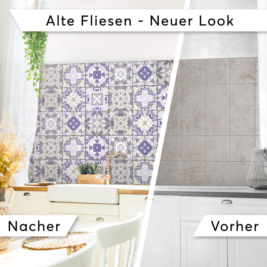 Fliesensticker Mosaik Vinyl selbstklebend 10x10 cm 36-teilig Bad Küche - Bild 3