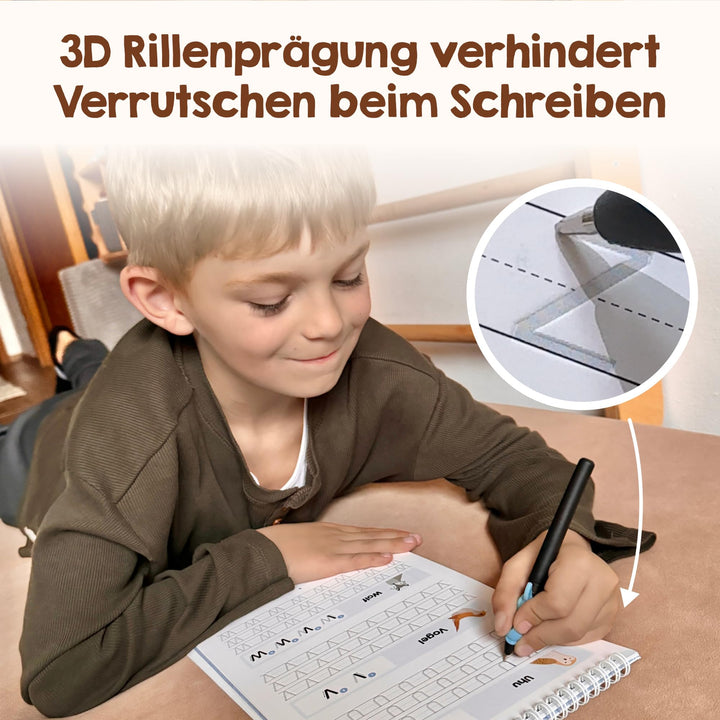 Schreiblernhefte Vorschule wiederverwendbar 6er Set mit Stift ab 5 - Bild 3