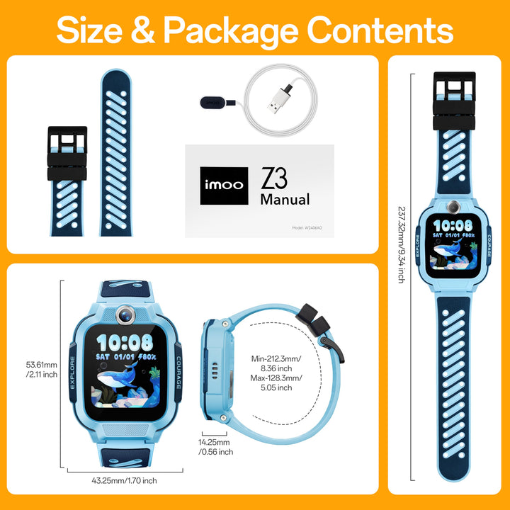 Kinder-Smartwatch mit Videoanruf GPS SIM SOS Wasserschutz IPX8 - Bild 7