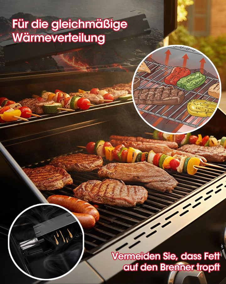 Brennerabdeckung Gasgrill Edelstahl verstellbar 30-53cm 3er-Set - Bild 5