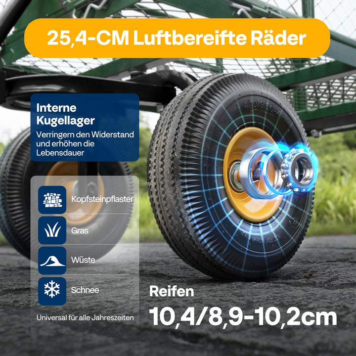 Gartenwagen Bollerwagen 400 kg Stahl abnehmbare Seitenwände - Bild 5