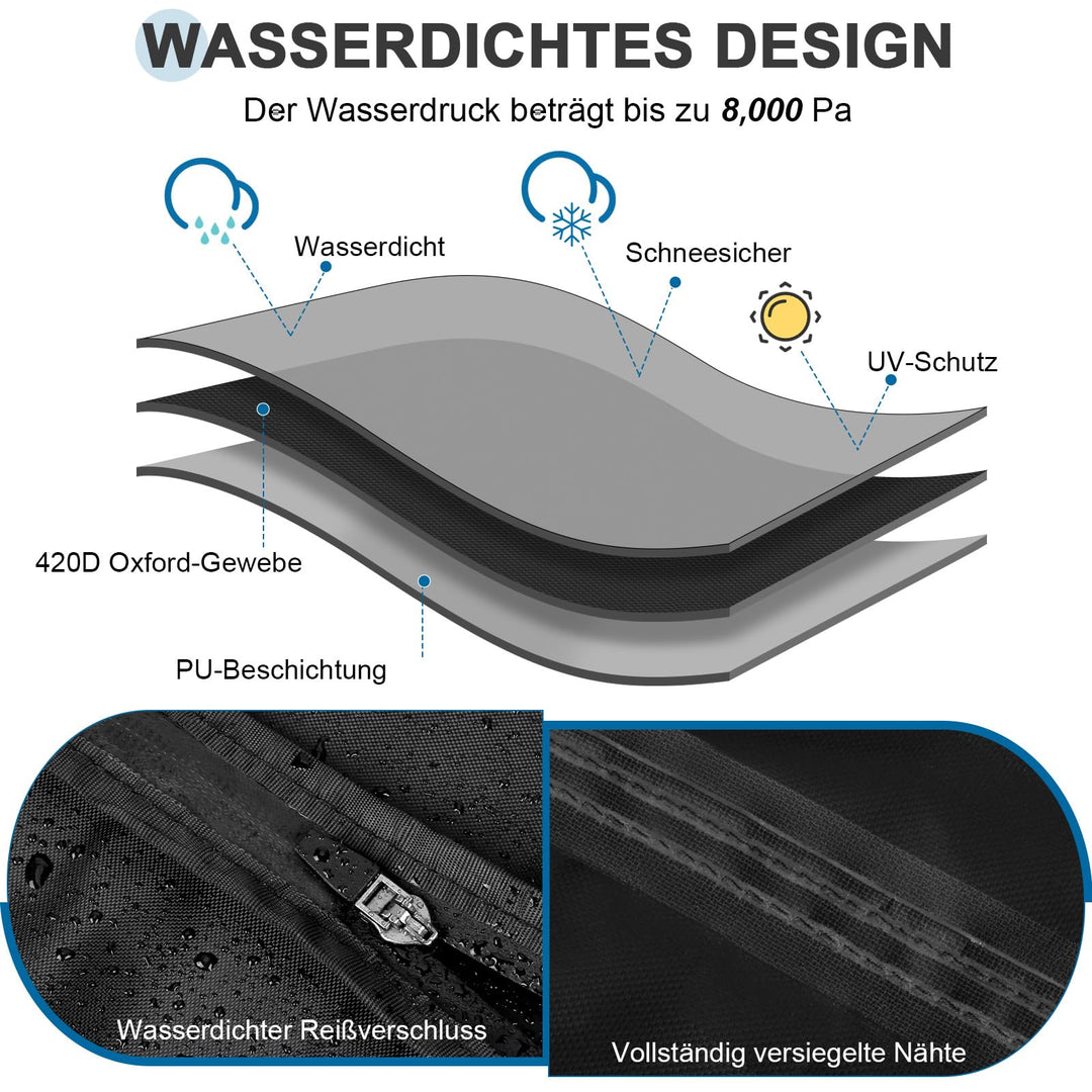 Hängesessel Schutzhülle 420D Oxford wasserdicht 230x200 cm schwarz - Bild 5