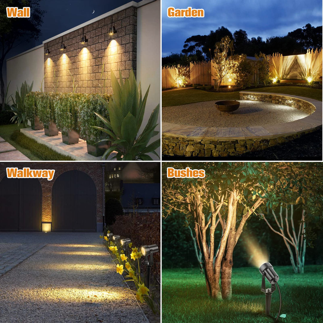 LED Gartenstrahler 6er-Set Warmweiss 3000K IP67 mit Kabel 23m - Bild 2