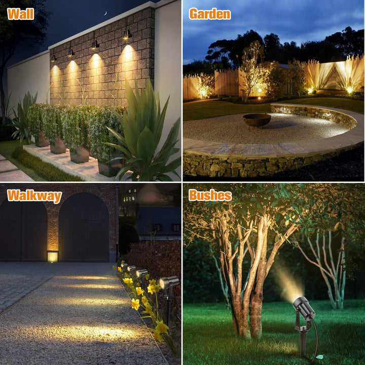 LED Gartenstrahler 6er-Set Warmweiss 3000K IP67 mit Kabel 23m - Bild 2