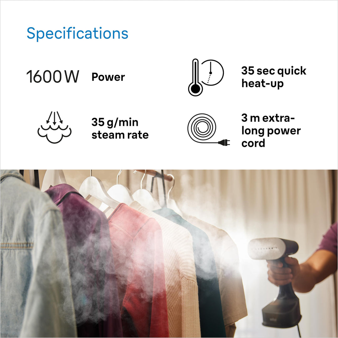 Dampfglätter 35 g/min 1600W mit 3D-Gleitbügelsohle Schwarz/Kupfer - Bild 4