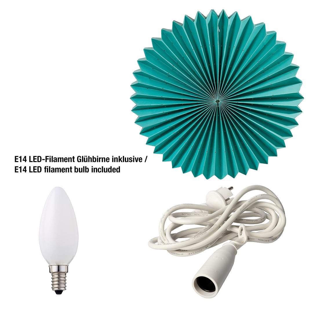 Lampion Outdoor wetterfest Grün Ø40cm mit E14 LED Stecker - Bild 2