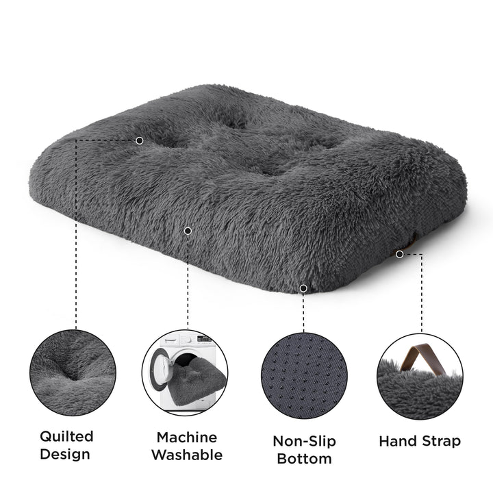 Hundekissen XXL Sherpa-Fleece waschbar 119x74cm Dunkelgrau - Bild 5