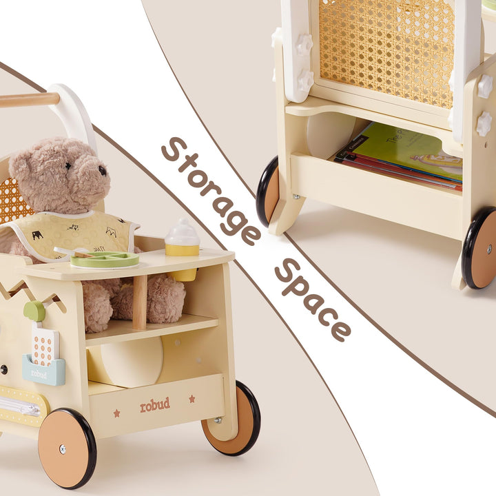 Lauflernhilfe Holz 2-in-1 Puppenwagen mit Activity Board ab 10 Monate - Bild 9