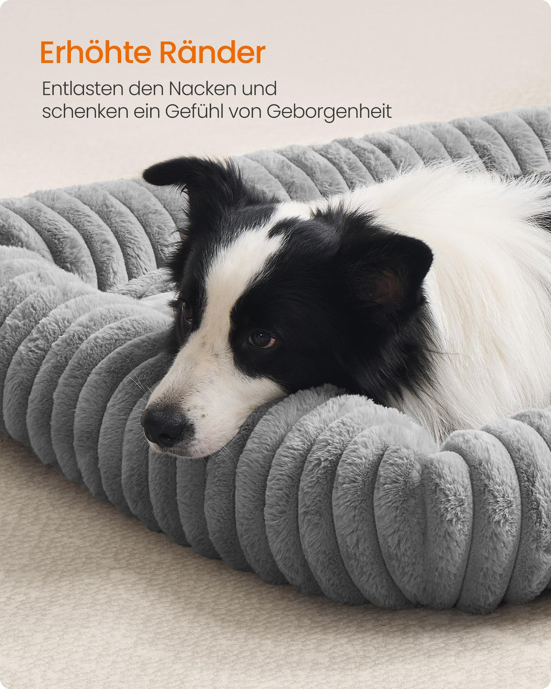 Orthopädisches Hundebett Kaninchenfellimitat 106x75cm für grosse Hunde - Bild 4