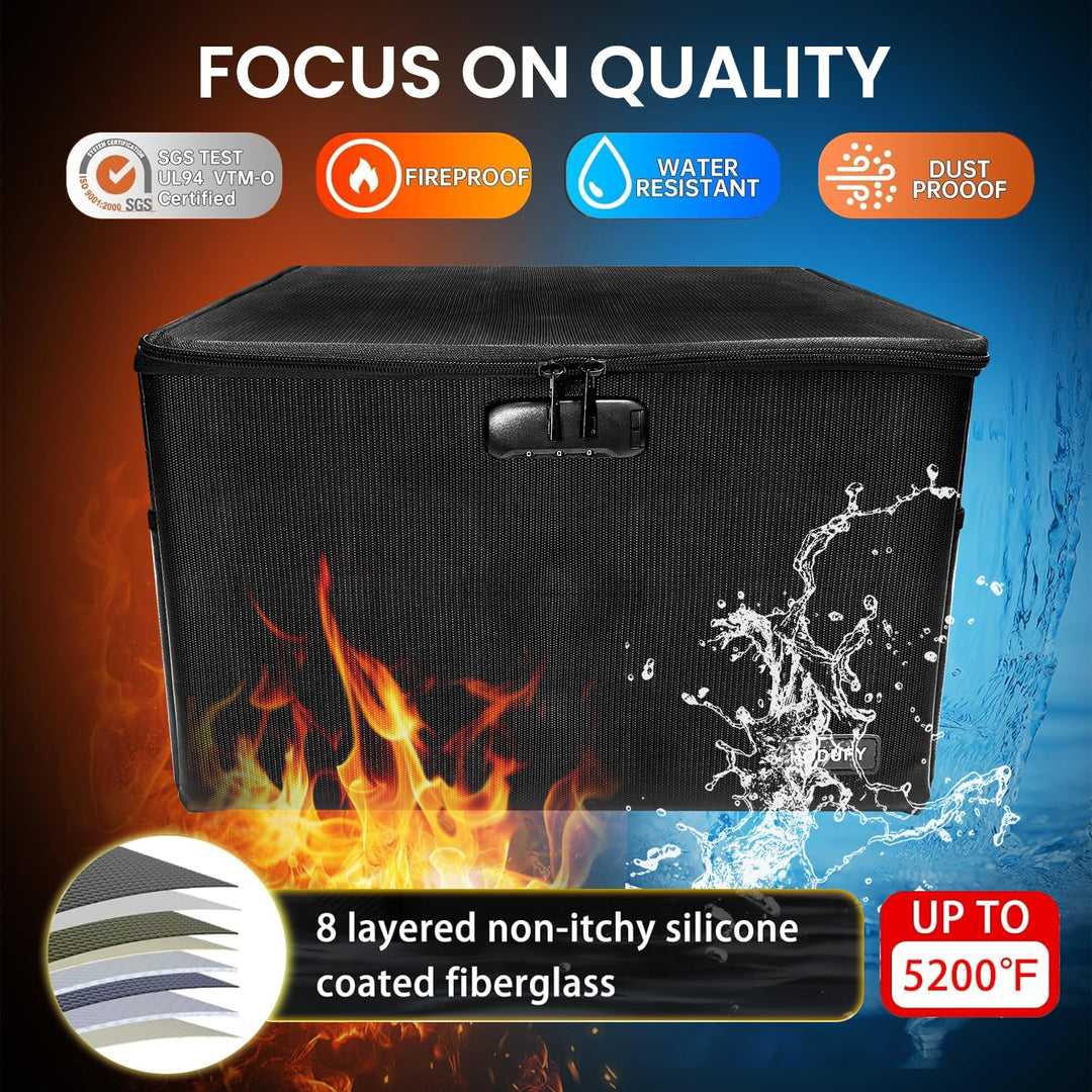 Feuerfeste Dokumentenbox 409x322x270mm Schloss 8-lagig wasserdicht - Bild 2