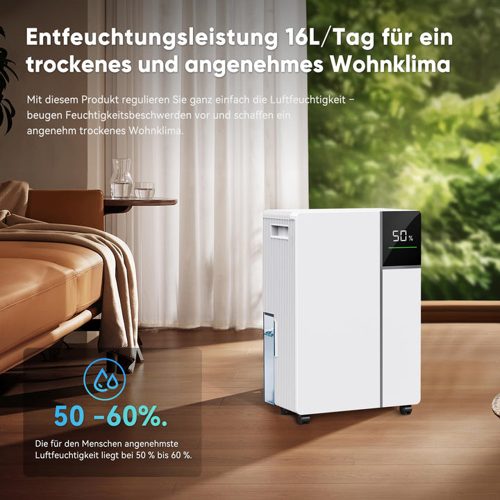 Luftentfeuchter mit Kompressor 16L/24h für Räume bis 45m² - Bild 4