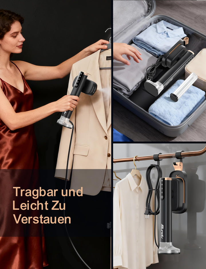 Dampfglätter Reisebügeleisen Keramik 2 Wassertanks 280 ml 1200W - Bild 8
