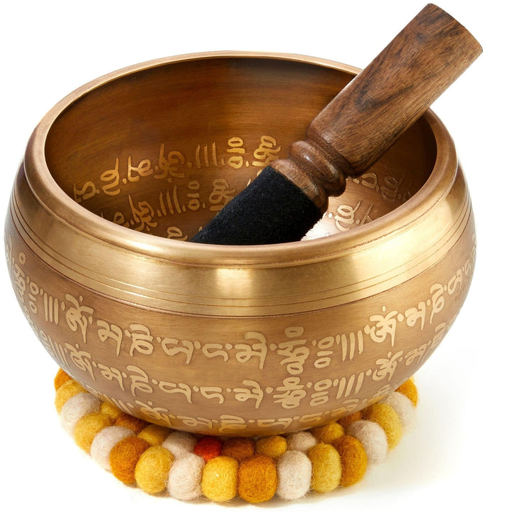 Klangschalen Set tibetisch 15 cm 800 g tiefer Ton mit Geschenkbox - Bild 2