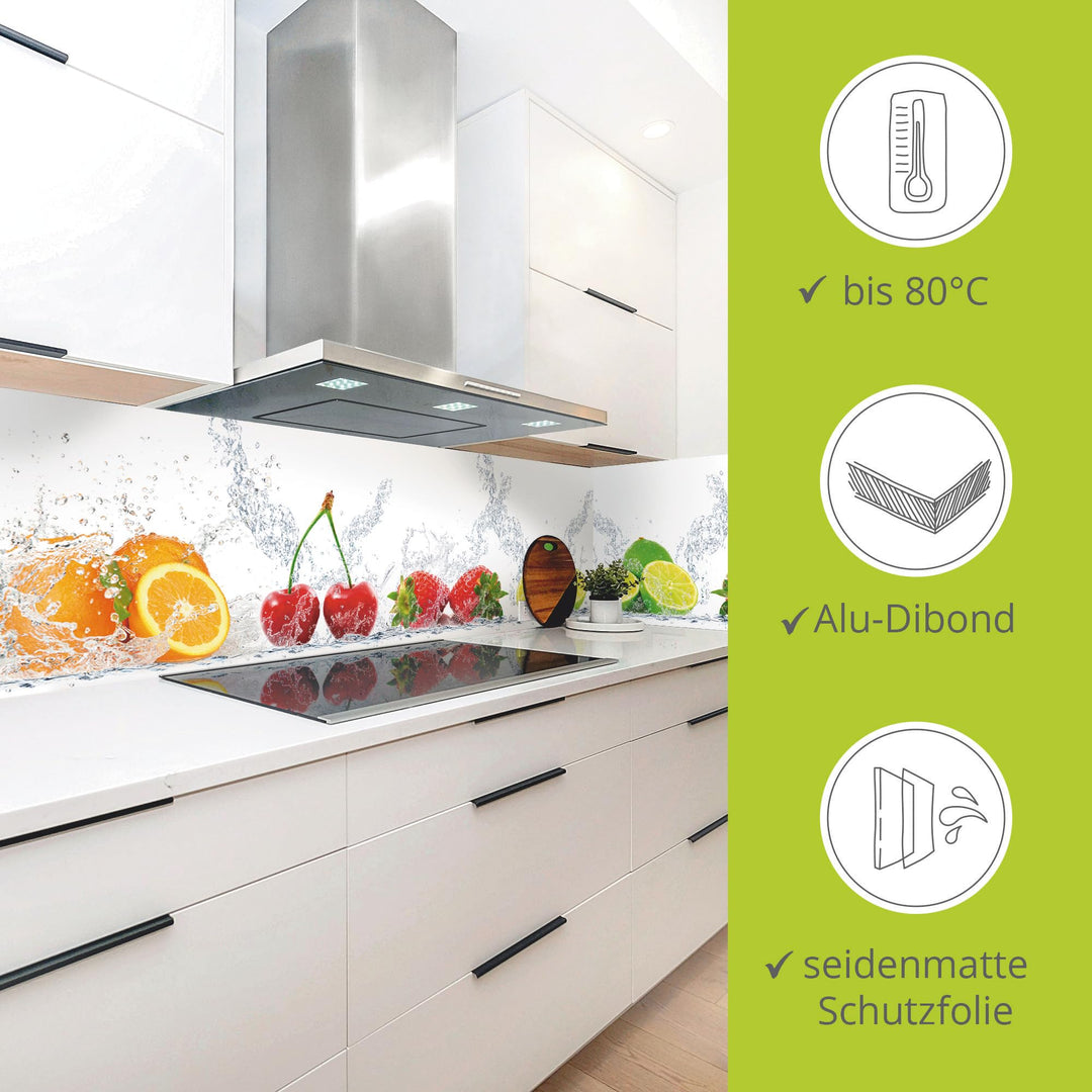 Küchenrückwand Alu Spritzschutz Früchte-Motiv 60x60 cm - Bild 2