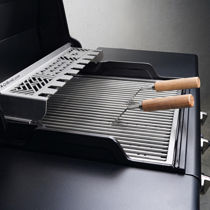 Grillrostheber Edelstahl mit Eichenholzgriff abnehmbar universal - Bild 6