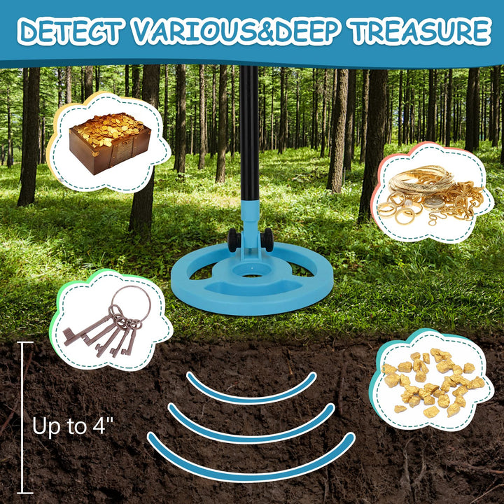 Metalldetektor Kinder azurblau mit LCD-Display, 46–96 cm - Bild 2