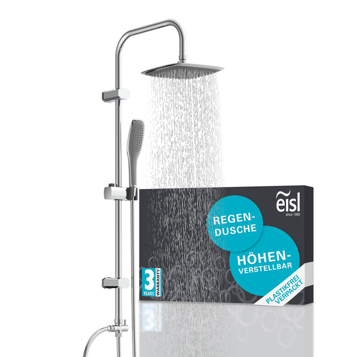 Duschset 2-in-1 mit Regendusche 250x200mm und Handbrause Chrom