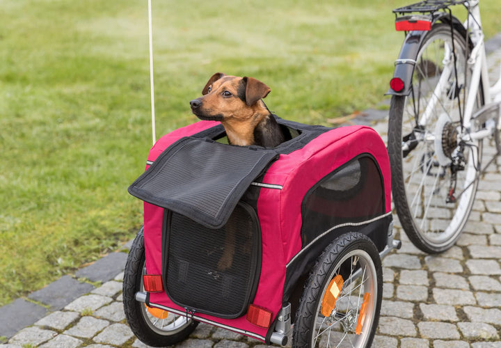 Hunde-Fahrradanhänger faltbar schwarz/rot bis 15 kg 36x34x57 cm - Bild 3