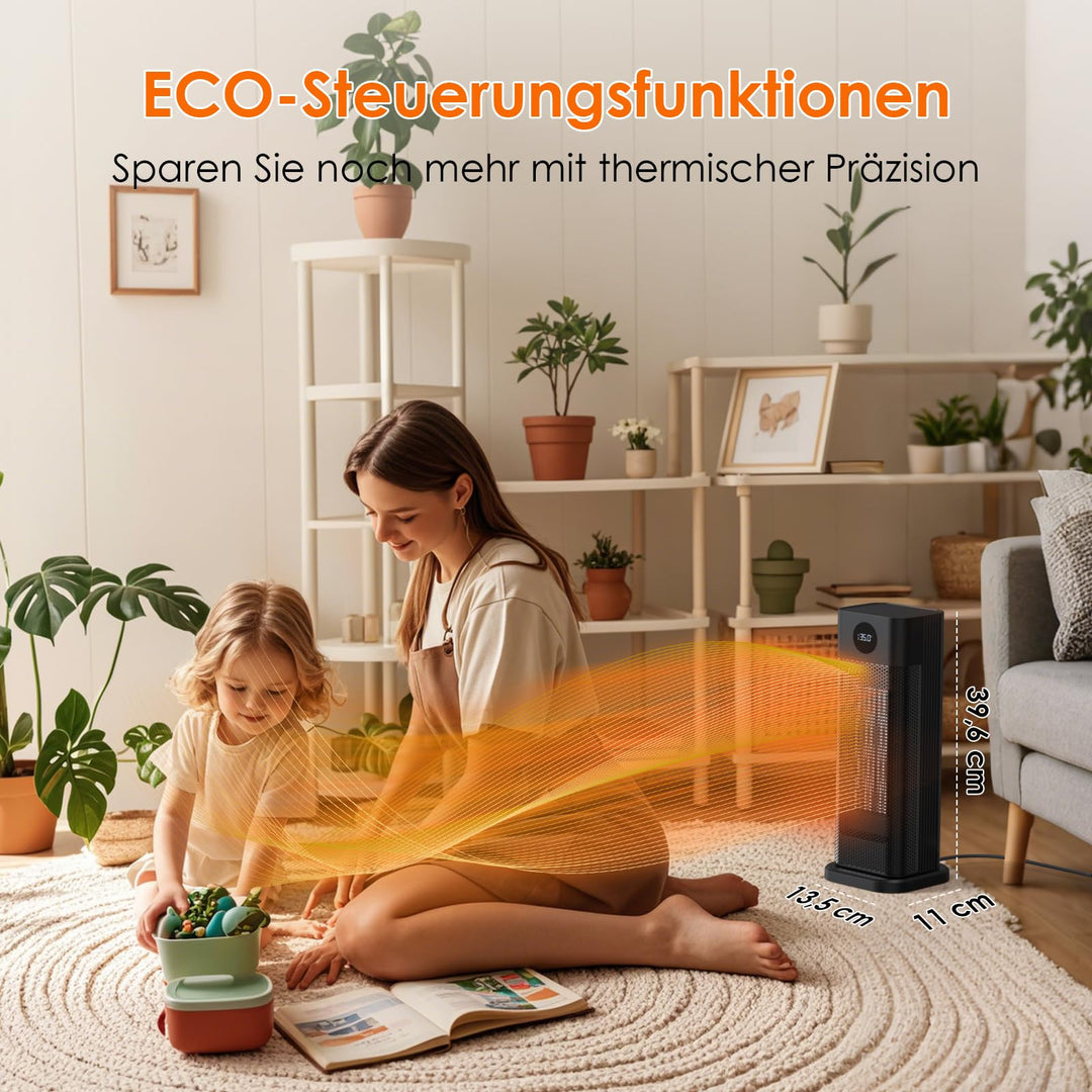Keramik Heizlüfter 2000W PTC mit Fernbedienung Timer Thermostat - Bild 5