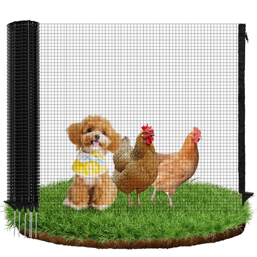 Hundezaun mobil 25 m x 90 cm mit 15 Pfählen schwarz