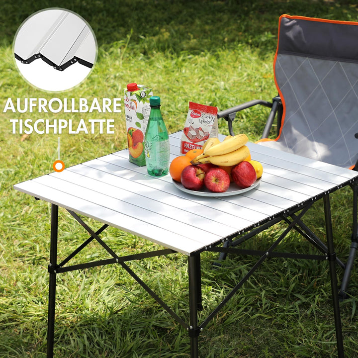 Klapptisch Camping Aluminium 70x70cm faltbar bis 30kg mit Tasche - Bild 4