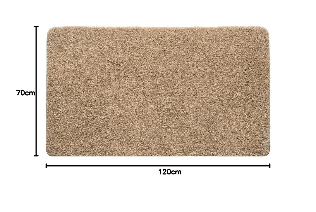 Badematte rutschfest Mikrofaser waschbar Beige 70x120 cm - Bild 3