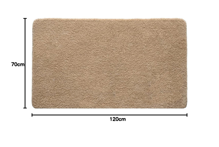 Badematte rutschfest Mikrofaser waschbar Beige 70x120 cm - Bild 3