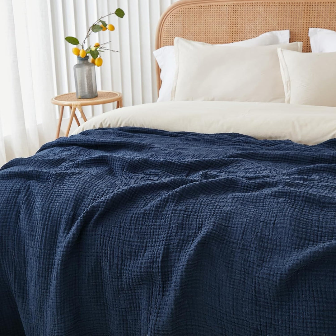 Musselin-Decke Baumwolle 4-lagig 230x230 cm Tagesdecke Erwachsene - Bild 3
