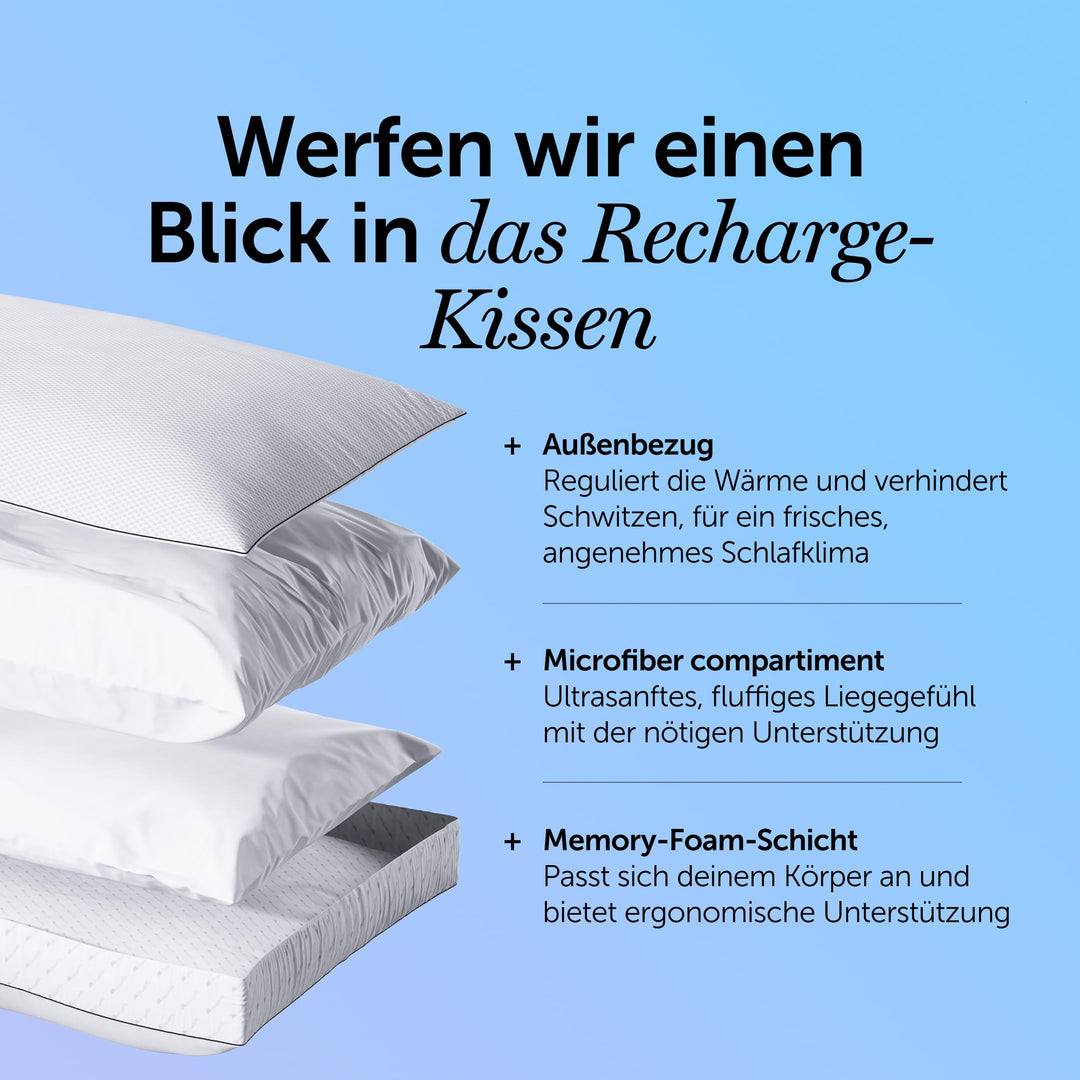 Memory Foam Kopfkissen 40x80 cm höhenverstellbar ergonomisch Oeko-Tex - Bild 2