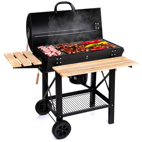 Holzkohlegrill XL mit Deckel 2485 cm² Grillfläche für Garten Terrasse