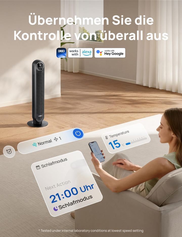 Turmventilator Smart 90cm oszillierend 4 Modi App-Steuerung - Bild 8