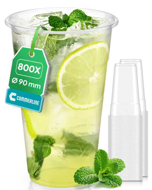Einwegbecher PP transparent 0,5 L mit Eichstrich 800 Stück