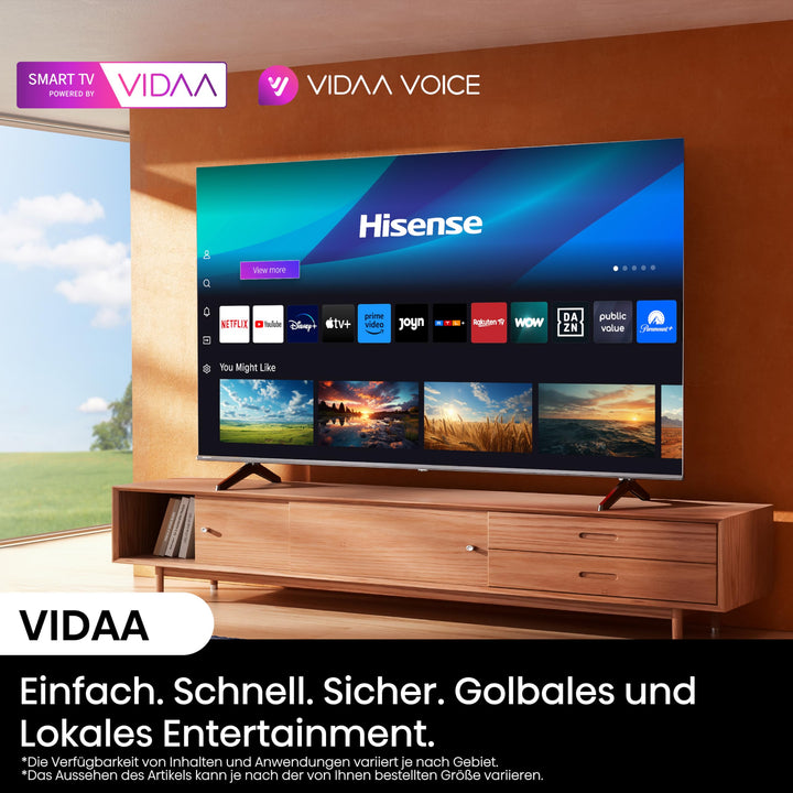 4K UHD Smart TV 43 Zoll mit Dolby Vision &amp; VIDAA OS